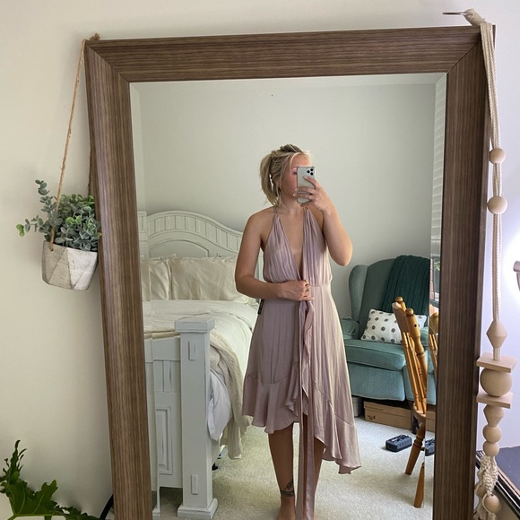 Express Satin Wrap Dress - Picture 8 of 8